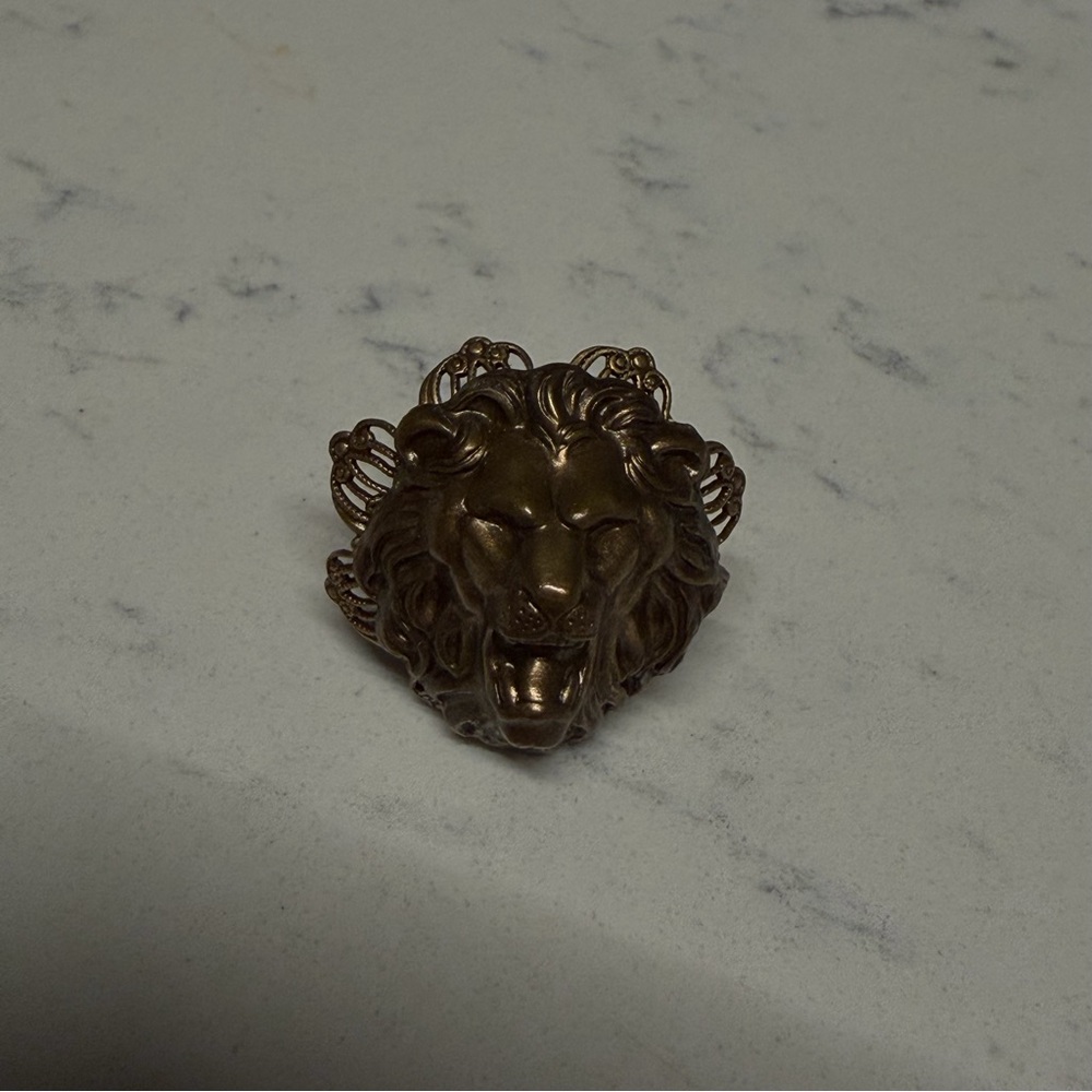 Vintage Lion Ring Adjustable Statement Piece - image 5